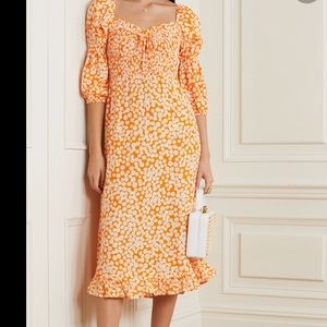 Faithfull The Brand Nora Shirred Midi Dress